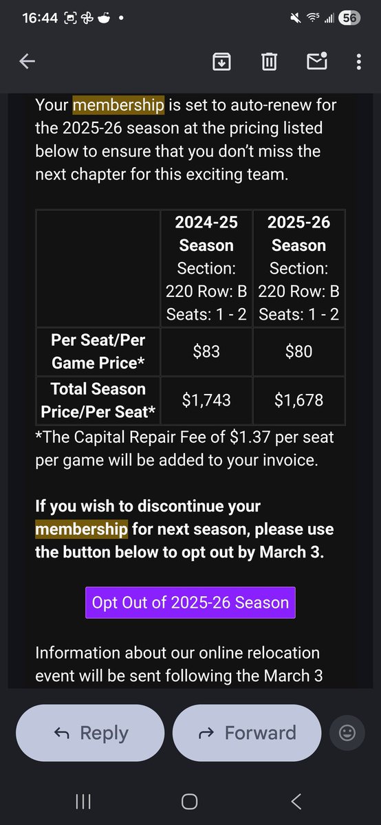Synaptic_Soul's tweet photo. @RubberMango @PlayoffKings Rough pricing over the last few years plus next year https://t.co/vRQTYzsBQy