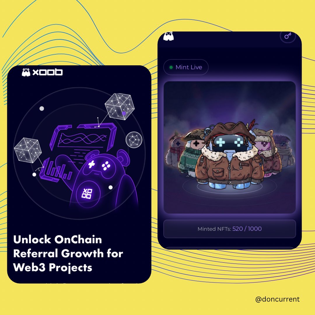 Something new just dropped 🥶

<a href="/XOOBNetwork/">XOOB 👾</a> is building something new for creators and guess what?

Also to celebrate, they're dropping 1k limited NFTs completely free to mint.

• Reg here: xoob.link/?ref=638f434066
• Connect your EVM wallet 
• Connect X &amp; TG
• Get it verified