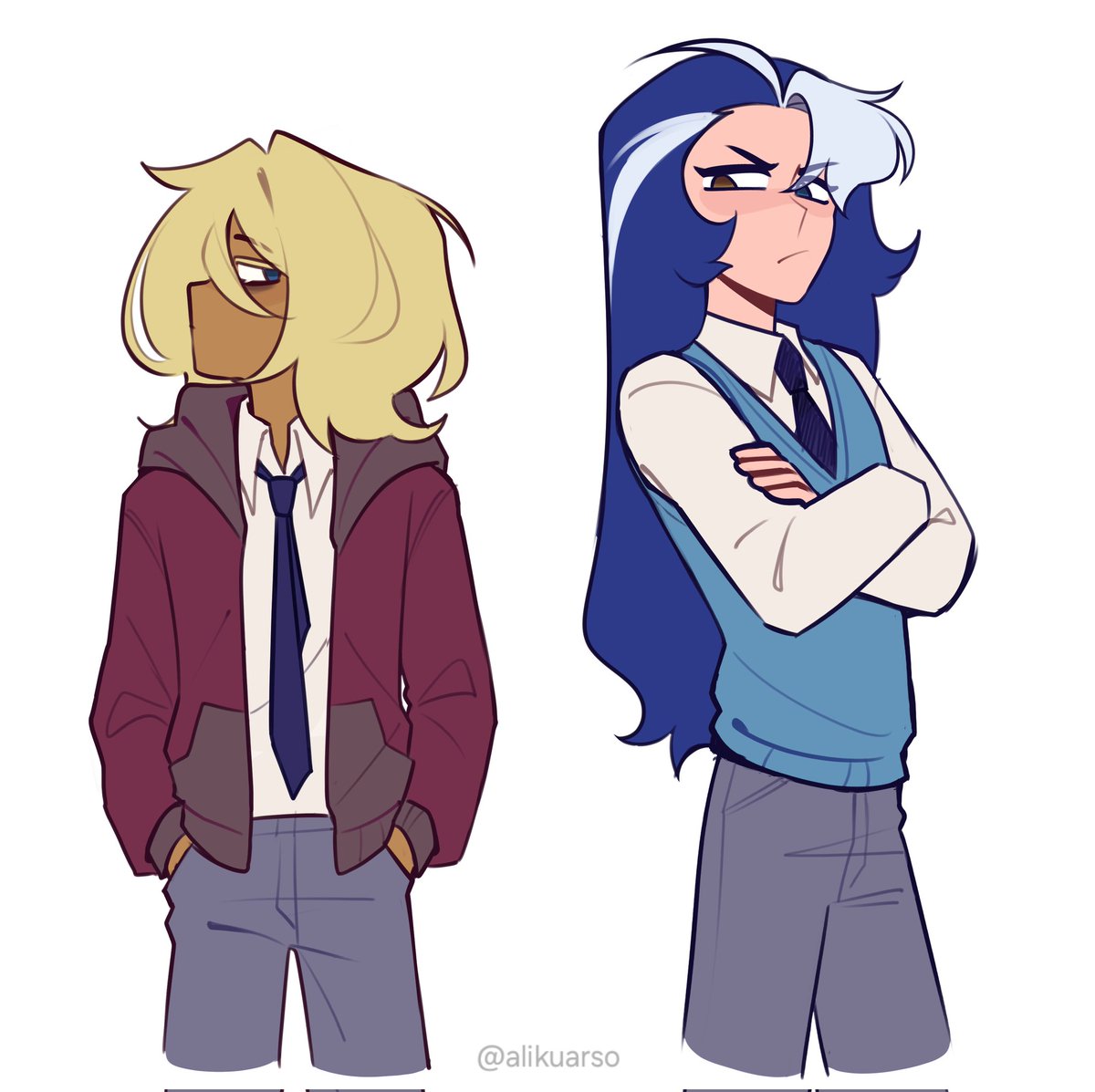 Im working on a SageRecluse AU where Sage and Truthless (named Vance) are seniors in high school.
Sage is the straight-A student, while Vance is the troublemaker kinda(¿
I want to make a comic about it but I'm still planning a lot of stuff
#sagerecluse