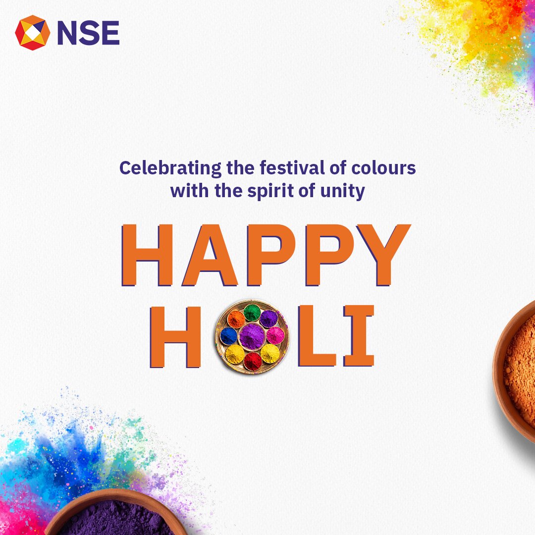 NSEIndia's tweet photo. Holi celebrates the spirit of togetherness, where diversity, participation, and balance come together to shape shared progress.

NSE wishes everyone a vibrant, joyful, and colourful Holi.

#NSE #NSEIndia #Holi #Togetherness #SharedProgress @ashishchauhan https://t.co/dePJDmI6w1