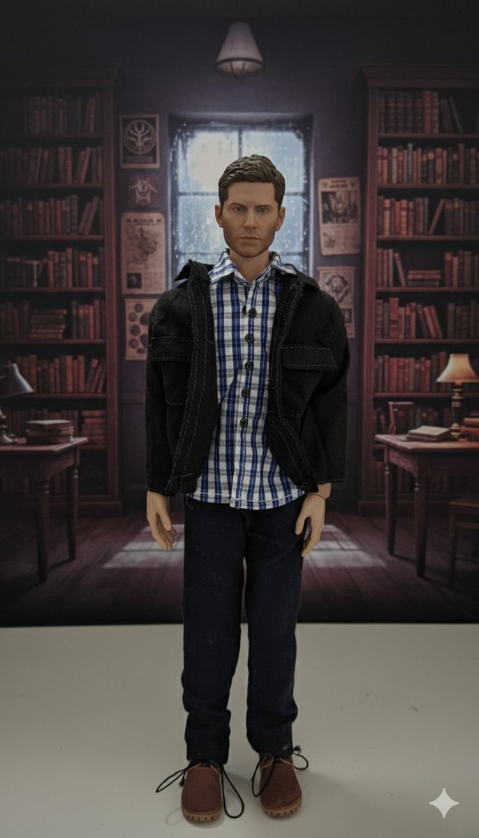 lynn89_s's tweet photo. last gift I got from my dad before he passed away on Dec 20th and it arrived a few days after . I've had a hard time finding clothes for him but finally managed to find an outfit that fits and matches the character from the show  #supernatural #jensenackles #deanwinchester https://t.co/Xtr1TvHrx0