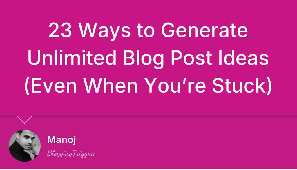 TriggerBlogging's tweet photo. Don’t let writer’s block win! With these 20+ blog topic generation hacks, you’ll never have to say, ‘I don’t know what to write about’ again. Your next viral post is just an idea away!

Read more 👉 https://t.co/5KmQRfVEAf

#BlogPostIdeas #Writing #Blogging https://t.co/tBAh0VDMrW
