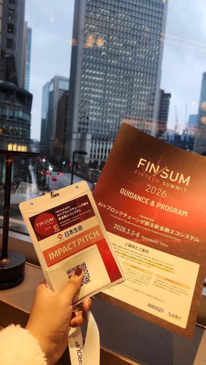 BennyInHerBag's tweet photo. Rainy winter in Tokyo. 

Fur jacket on. Impact Pitch badge in hand.

Taking @KnightIntelco to the FIN/SUM 2026 stage in Marunouchi today. 🌸

Coverage live in #Nikkei 🎥 #japanfintechweek https://t.co/S6yuJWI6ID