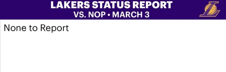 O Injury Report do Lakers para amanhã 😭😭😭😭