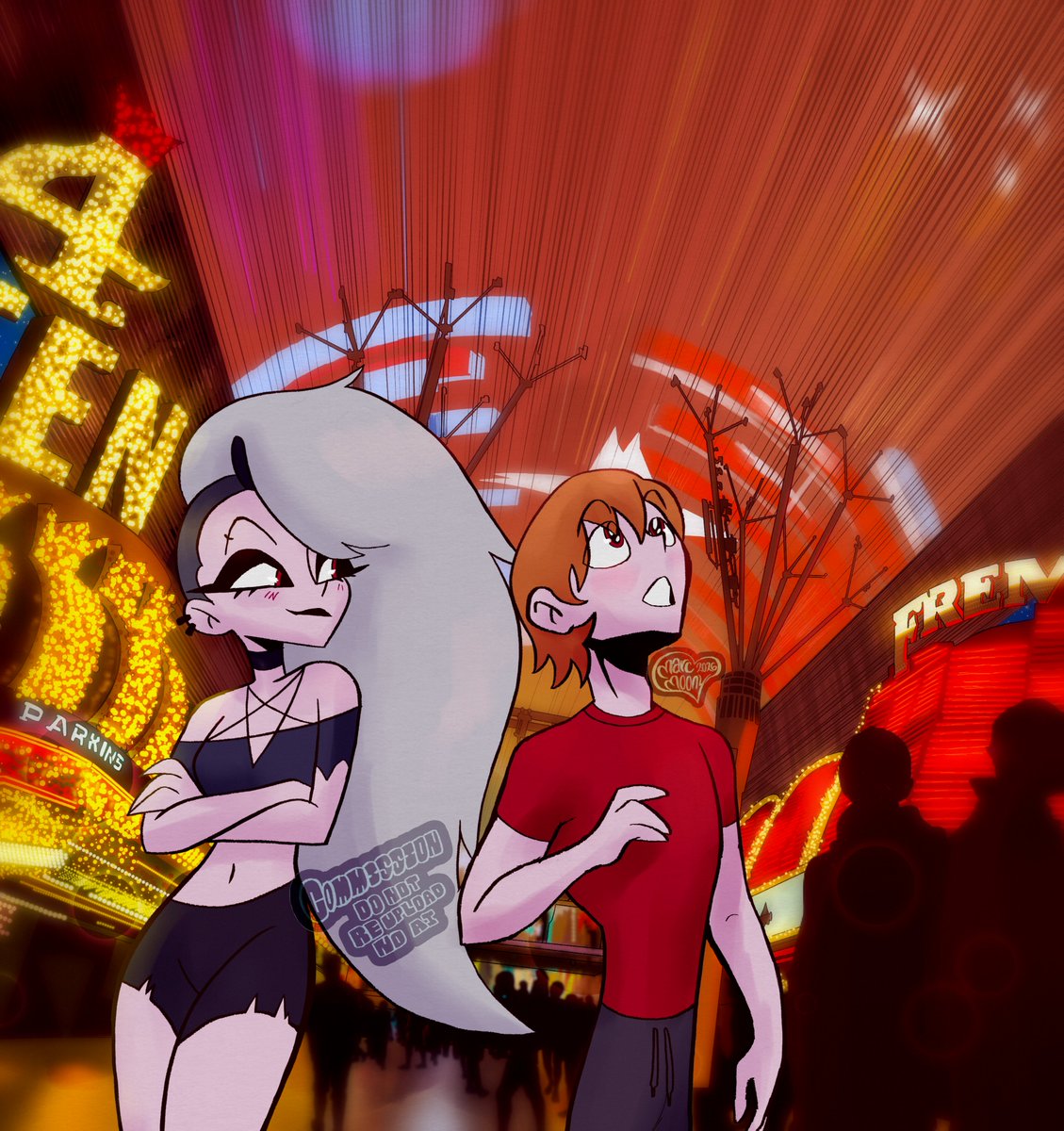 MarcMoony's tweet photo. nothing like a magical night in vegas~
 comm for @UhOh_hellhound tysm for supporting me~ https://t.co/TF7TV2D7aM