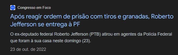 gente, pra vocês terem IDEIA. 

Roberto Jefferson recebeu os policiais federais em sua casa na base da BALA e GRANADA. 

foi pra delegacia de forma pacifica, e atualmente esta solto.

querem enquadrar a MESMA coisa no ORUAM que tacou PEDRA NUM CARRO.  
 
tem logica?