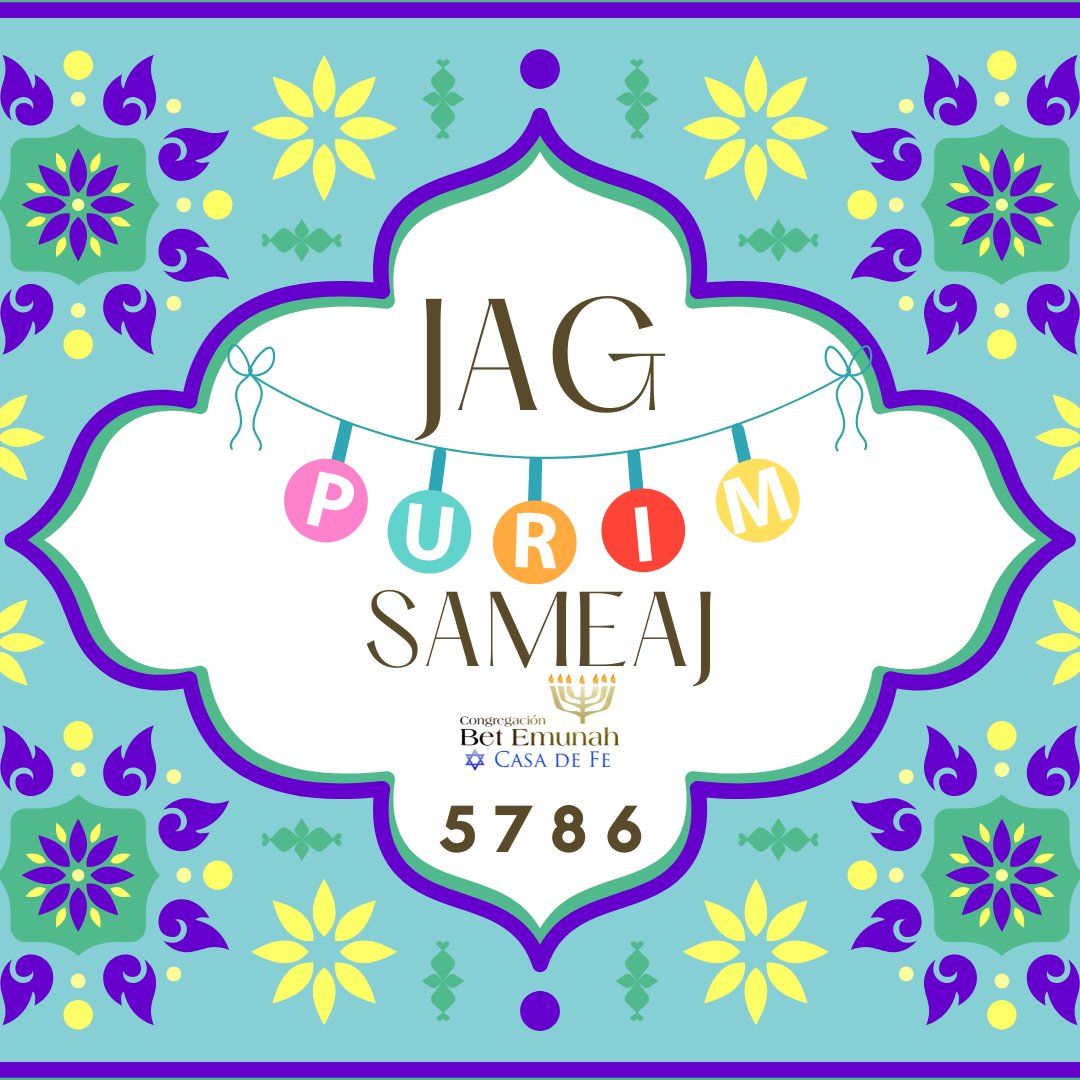 BetEmunah's tweet photo. Jag Sameaj Purim

#BetEmunah #HaShem #Yeshua #YeshuaHamashiaj #Torah #Torá #Mitzvot #NoticiasBetEmunah #NoticiasBE #RetornaATusRaices #ShavúaTov #GershomPeretz #Gershom #Purim #AyunoEsther

Berajot | Bendiciones https://t.co/gBQg6YlFVE