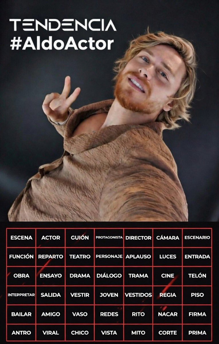 gabgavvv123's tweet photo. INICIAMOS TENDENCIA A ALDO 🚨 META 🏁 Mil Respuestas + 100 likes y 100 RT

FRASE : #AldoActor 

Utiliza el hashtag + una palabra de la imagen. Da like y Rt para llegar a más https://t.co/04BjZSLPV9