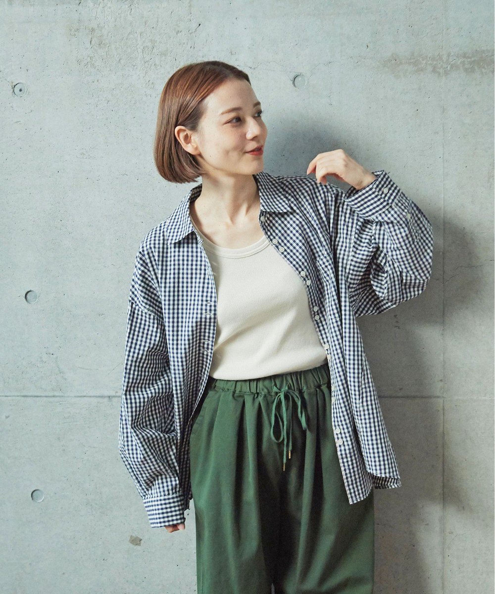 ○ PAR ICI ○ ばさっと羽織れる大きめシャツ 肌馴染みの良い