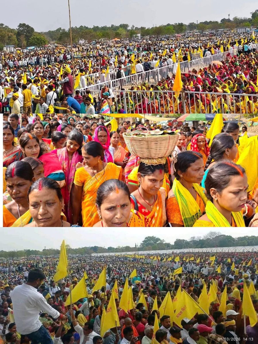 RKMahto9939's tweet photo. कुडमी अधिकार महारैली, प्रभात तारा मैदान, राँची 🏟️👥🎉🔥💥
#kudmisamaj
#yellow_revolution
#ranchi
#KudmiST https://t.co/cxISdo8d5c