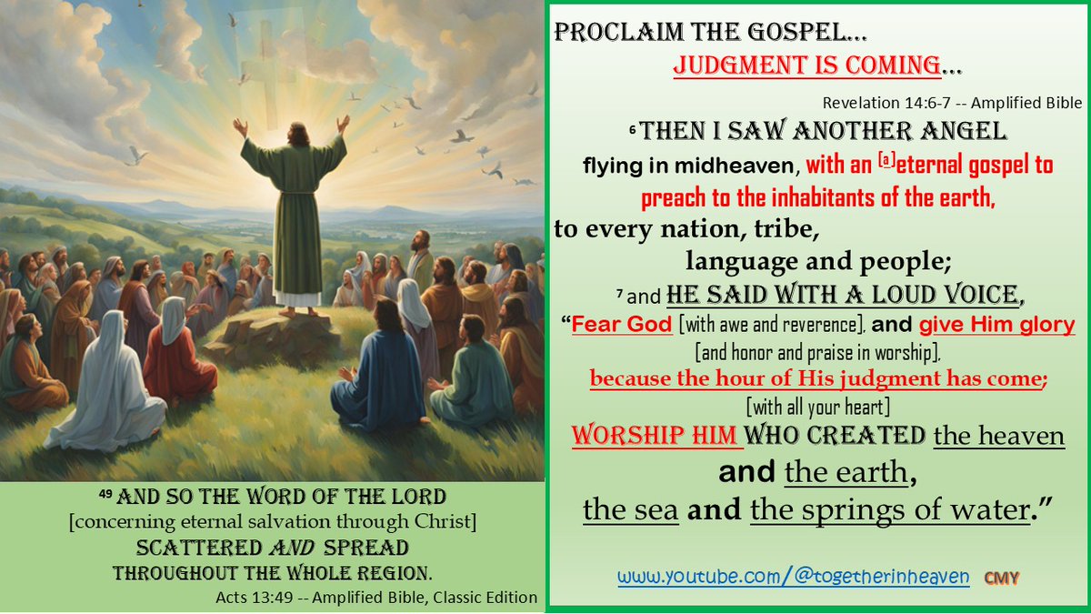 talkingtruth's tweet photo. SUNDAY MESSAGE: [POSTED Monday]

As Believers accept ‘The Great Commission’, we cannot ignore the discerning God’s Direction thru The Holy Spirit’…in EVERYTHING!

Pray, when you feel God has given you ‘a Directive’! Then, as HE confirms ‘the directive’ to you -- JUST DO IT! https://t.co/zKFufaxLnh