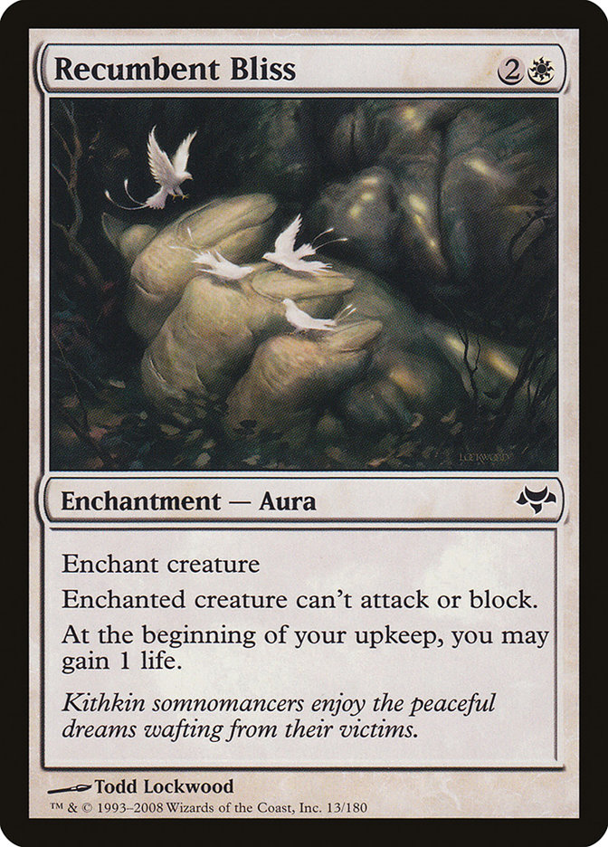orcish_dreams's tweet image. MTG Thoughts: Recumbent Bliss  #wotc #MagictheGathering

An excellent delay enchantment. Nice little life again too. =)