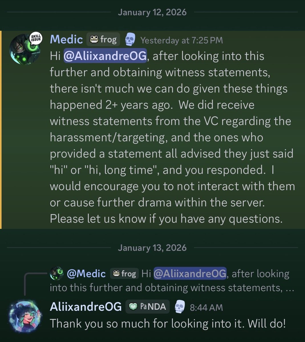 To make it clear I sent in a blacklist I had for a previous member of a creator community I had been part of. They admitted on a video recording to screenshotting someone's address and 18+ photos and sending it to someone else. I sent it to Respawn Point's mod team.