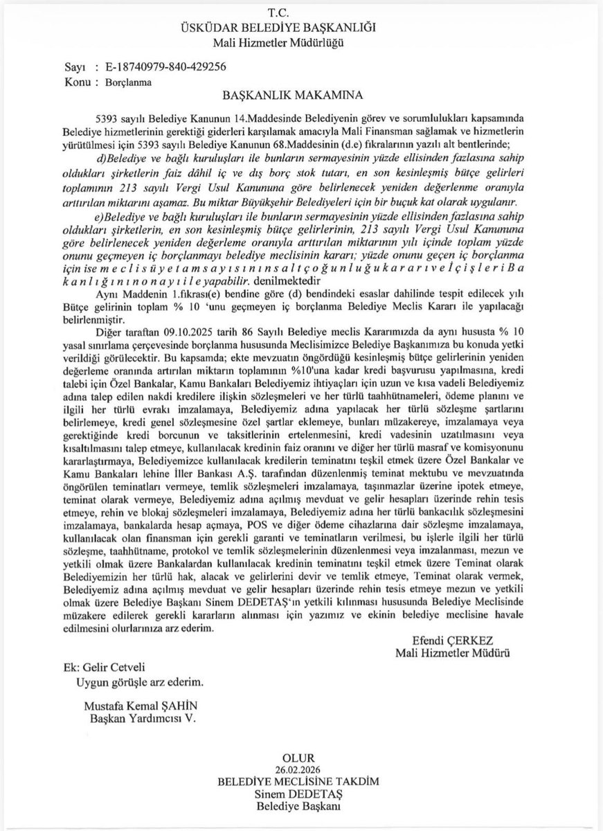 ÜSKÜDAR BELEDİYESİ TARİHİNDE BİR İLK: İFLAS BELGESİ

İki yıl önce tıkır tıkır işleyen, kasasında 150 milyon nakit bulunan, 2,5 milyarlık taşınmaz varlığına sahip bir belediye devralındı ve o taşınmazların tamamı hızla satıldı.

Aradan iki yıl geçti. 
Gelinen nokta ortada.
Tek bir