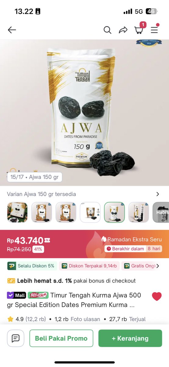sannasini's tweet photo. @tokopedia Mau kurma ajwa MinTo @tokopedia , kurma kesukaan ku  soalnya 🥰 #33PromoMegaAkbar https://t.co/oKRL4G6kDz