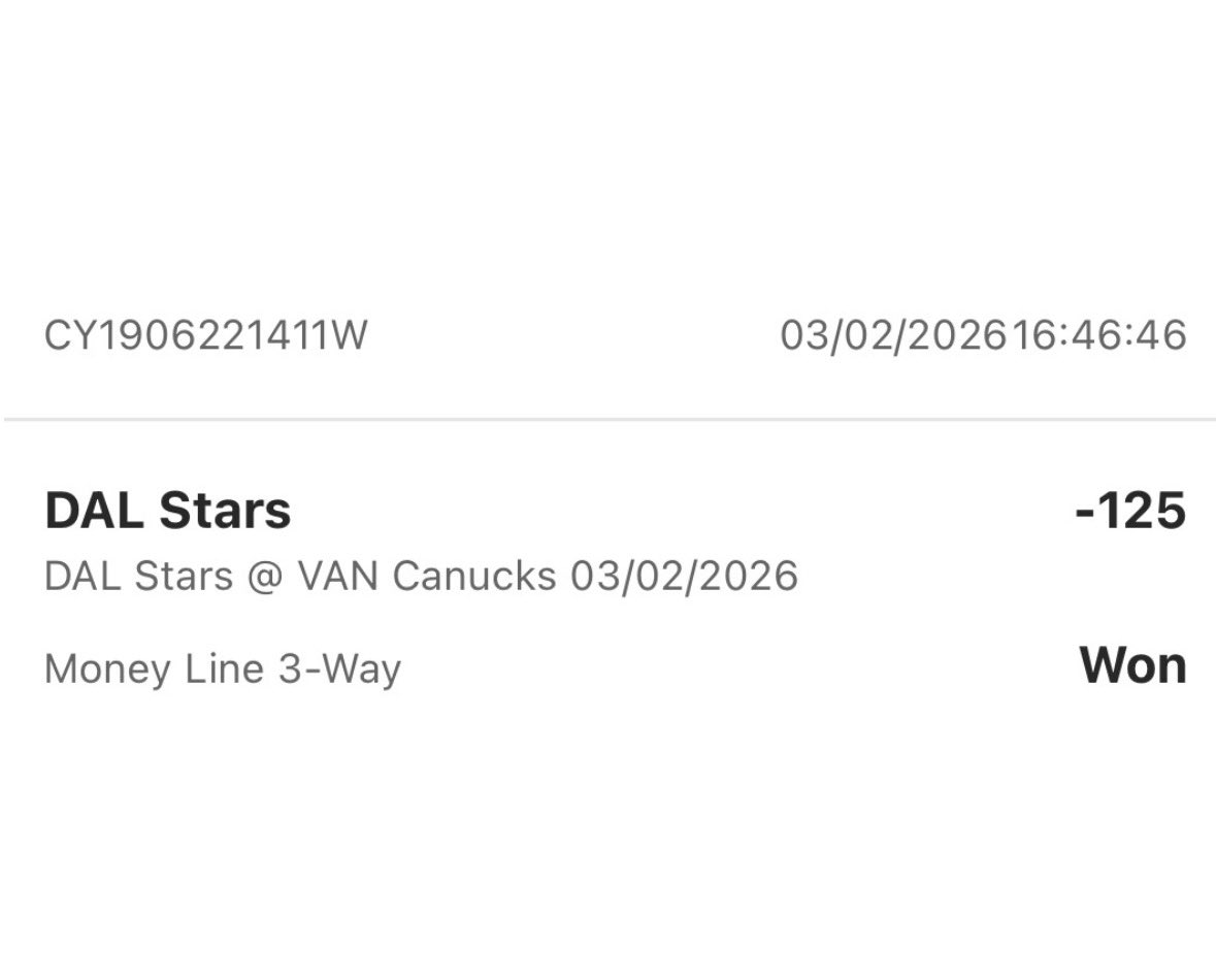 🚨Repost for a play on Tuesday!! 

💰PERFECT WAY TO START THE WEEK!!!

Stars RL=✅Winner
Stars/Canucks over 6=✅Winner

#Gambling𝕏 #NHL