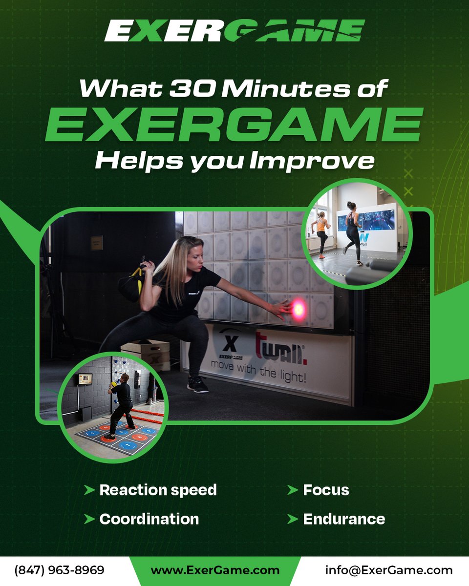 Just 30 minutes of #Exergame can sharpen your mind and body! 🏃‍♂️💡
Boost your reaction speed, coordination, focus, and endurance—all while having fun!

Join us now👉: exergame.com

#FitnessFun #ActiveLifestyle #MindBodyFitness #NeuroTraining #HealthyHabits #ILFitness