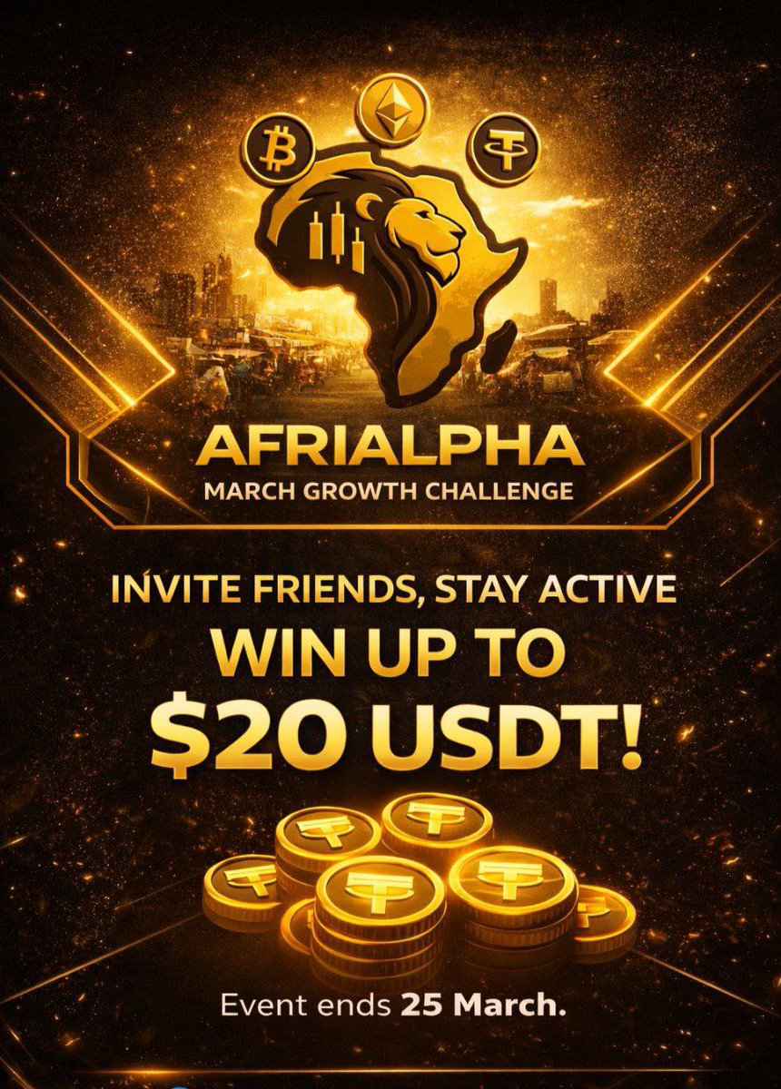 📢AFRIALPHA MARCH GROWTH CHALLENGE🎉

Help AfriAlpha reach 10,000 members this March and earn USDT rewards🪙
  Invite friends, stay active, and complete our fun community task.

How to Join:
1️⃣ Join AfriAlpha 👉 t.me/AfricaAlpha
2️⃣ Use /link to get your referral link🔗 
3️⃣