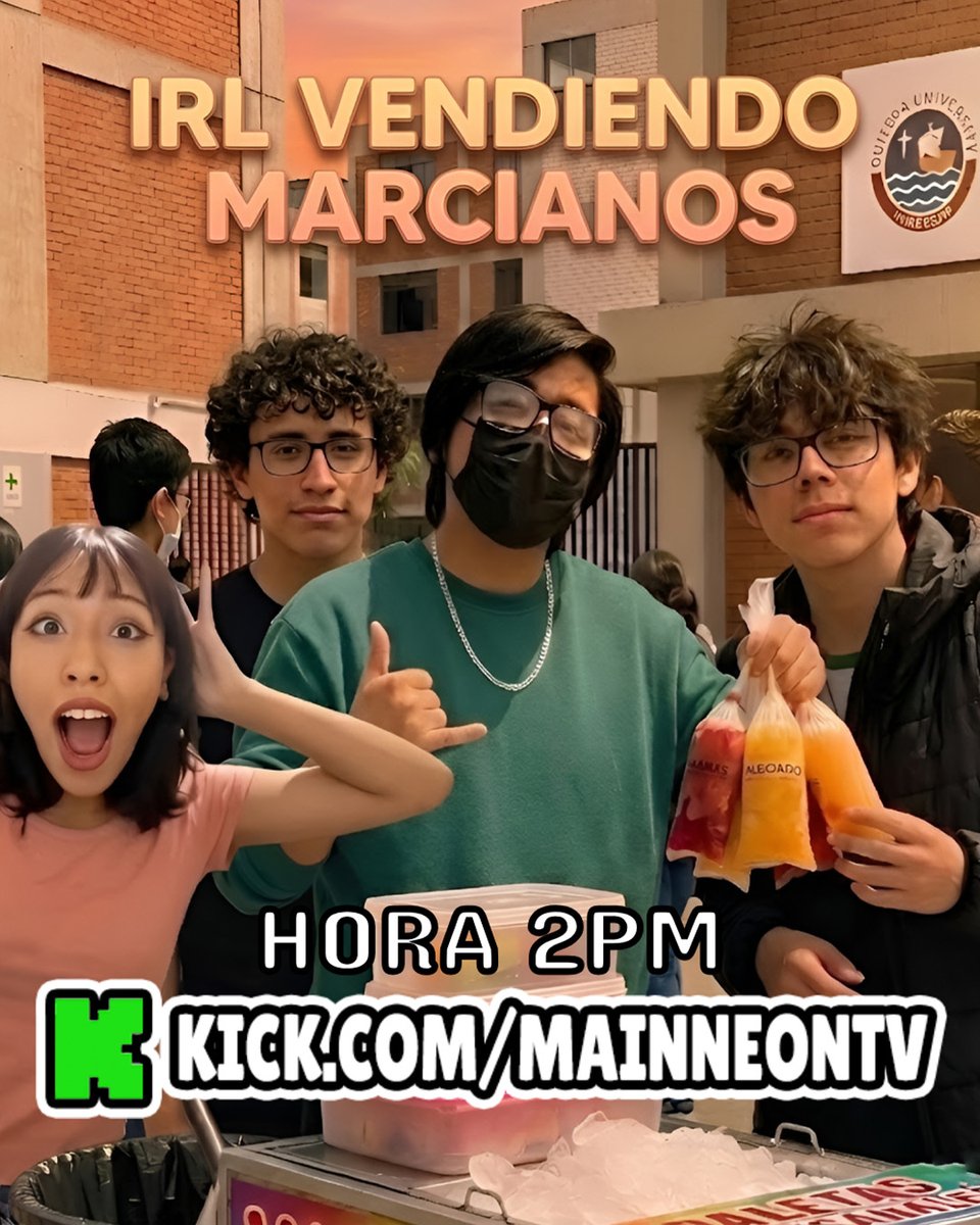 👽🔥 IRL VENDIENDO MARCIANOS 🔥👽
Con Eñet, Daarick y Craft yyy..👀💀

🕑 2:00 PM
🟢 EN KICK 👉 kick.com/MainNeonTV

#IRL #PERU #PERÚ #KICK #KICKPERU #KICKPERÚ #parodia #humor #ñaarick #daarick #craft #Lima #thedaarick28 #daarick28