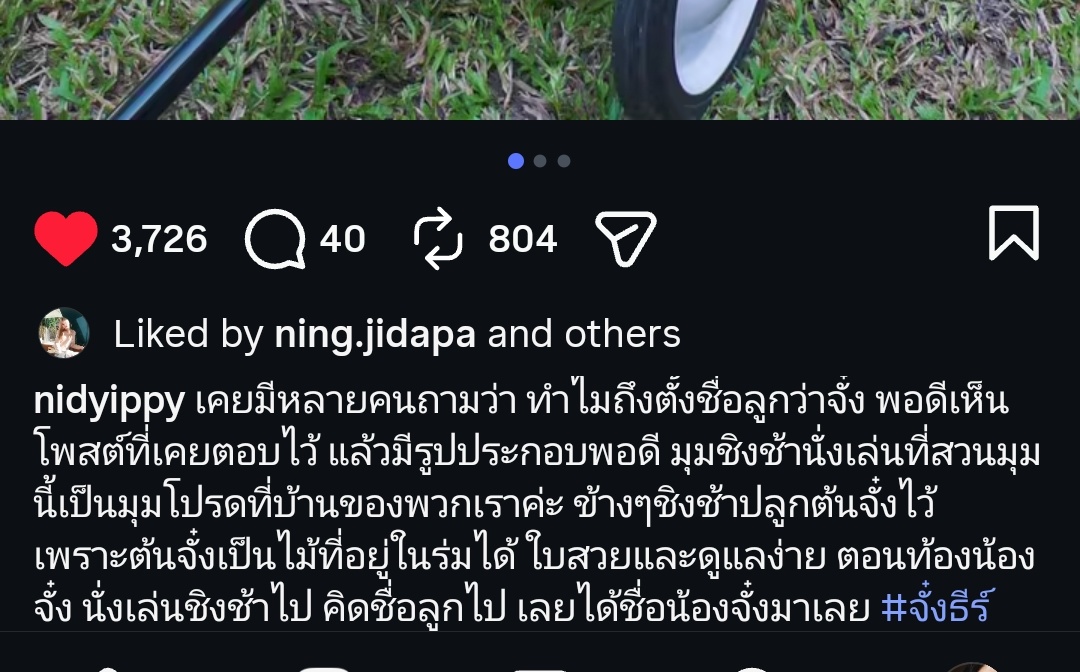 ม๊านิดบอกว่าที่ตั้งชื่อจั๋งว่า 'ต้นจั๋ง ' เพราะต้นจั๋งเป็นต้นไม้ที่เลี้ยงง่าย อยากให้จั๋งเป็นเด็กเลี้ยงง่ายเหมือนต้นจั๋งแล้วจั๋งก้เป็นเด็กดี เลี้ยงง่ายจริงๆ โอ๊ยใจจะแตกแย้ว😭💔