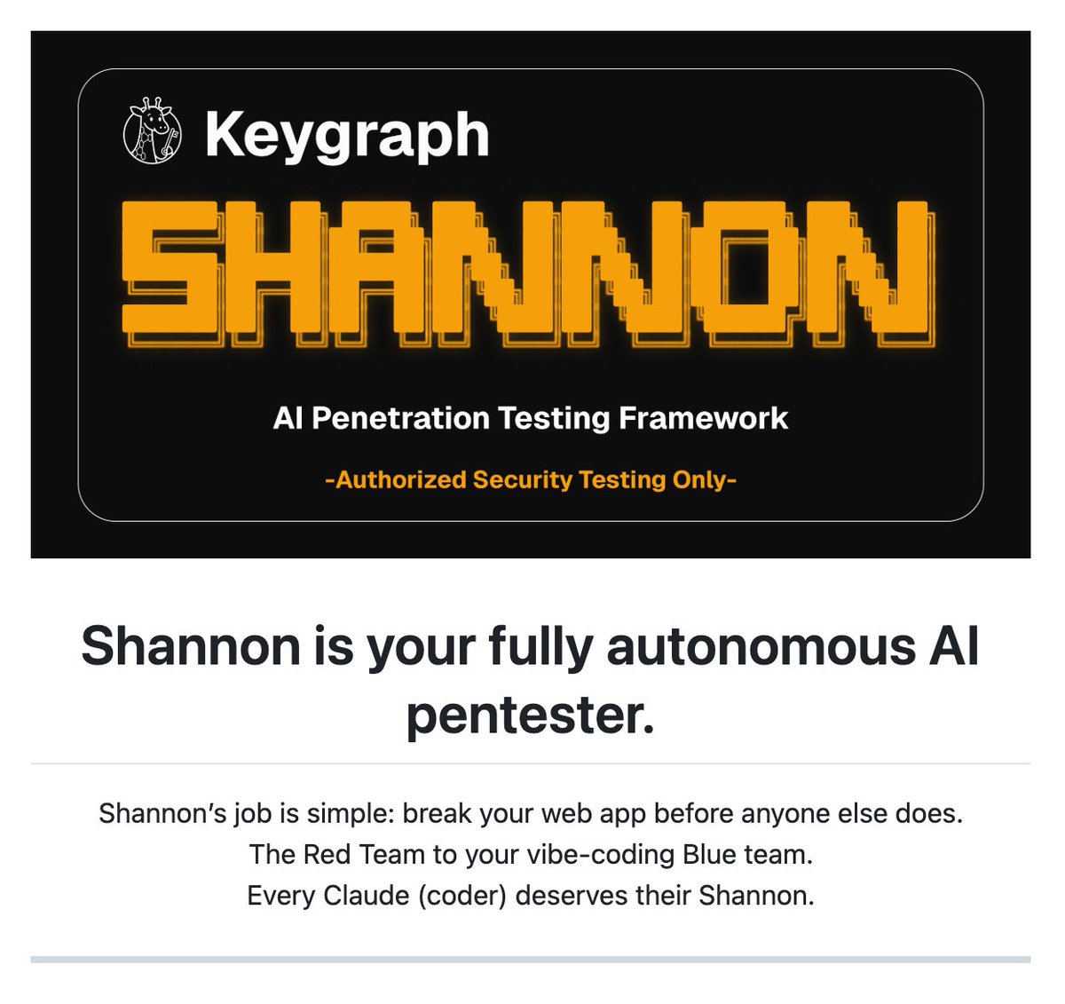 🚨 Someone just open sourced a fully autonomous AI hacker and it's terrifying.

It's called Shannon.

Point it at your web app, and it doesn't just scan for vulnerabilities. It actually exploits them. Real injections. Real auth bypasses. Real database exfiltrations.

Not alerts.