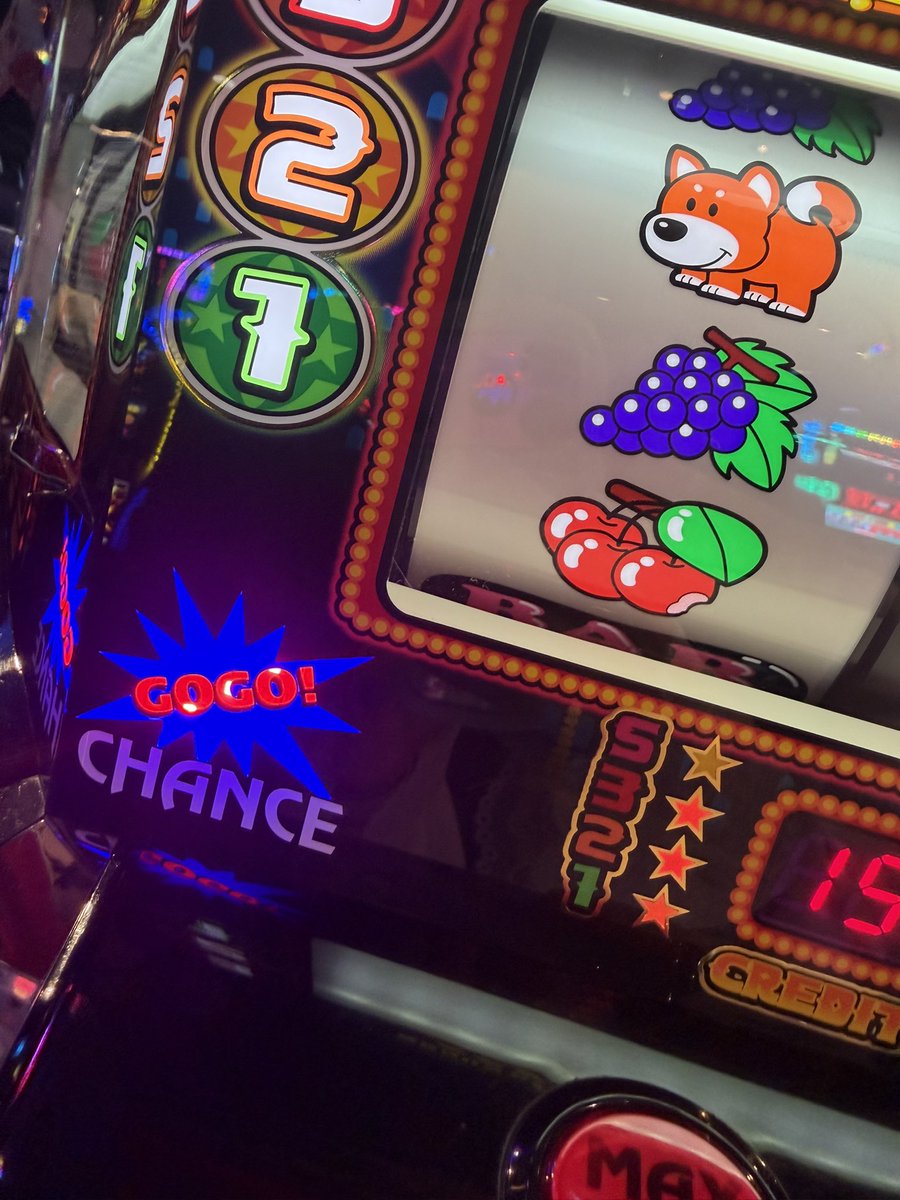 後半実践もやってきます💪🏻( ¨̮ 💪🏻)🖤 ファンキージャグラーお座り