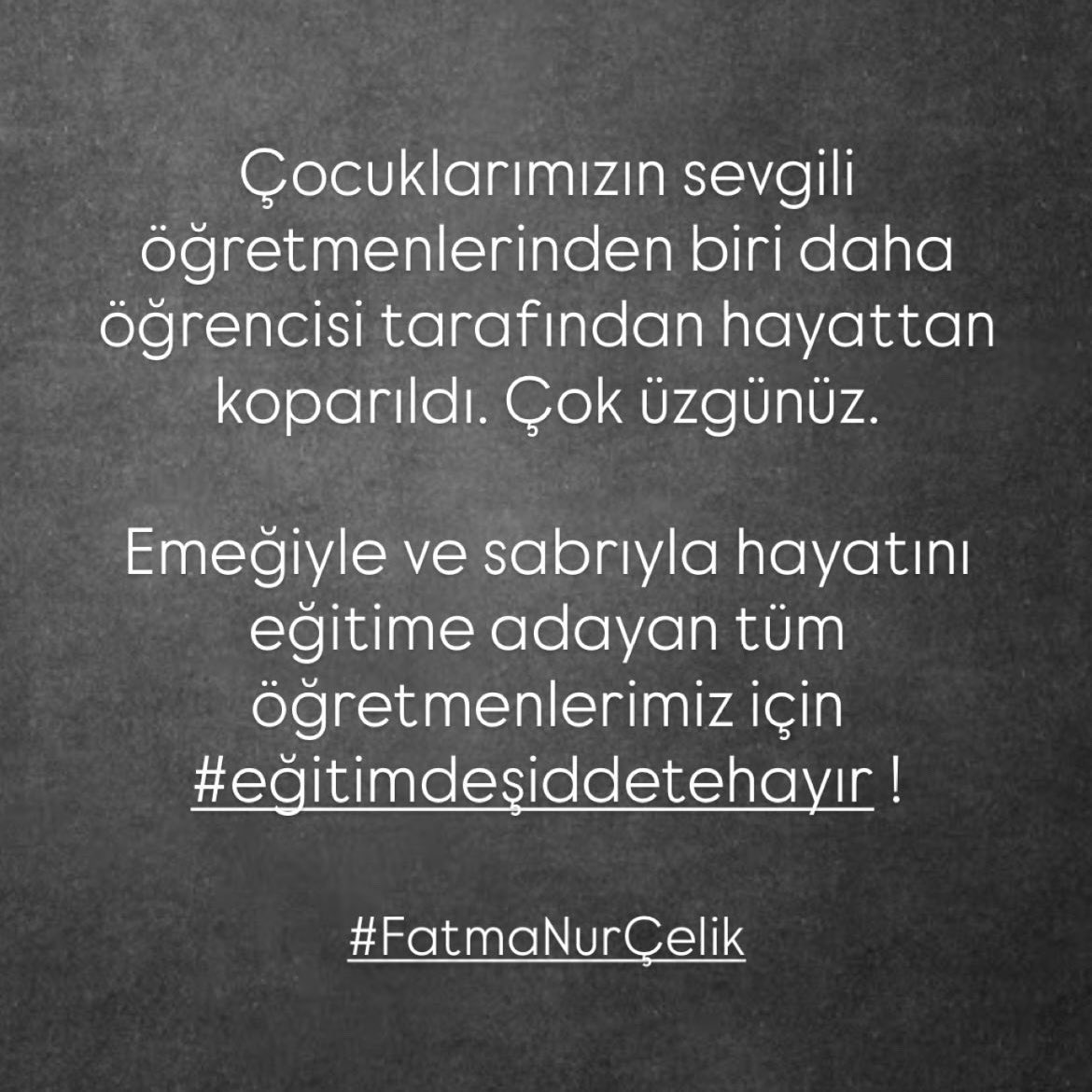 _Gunisigi's tweet photo. Çocuklarımızın sevgili öğretmenlerinden biri daha öğrencisi tarafından hayattan koparıldı. Çok üzgünüz. 

Emeğiyle ve sabrıyla hayatını eğitime adayan tüm öğretmenlerimiz için #eğitimdeşiddetehayır ! https://t.co/B7ZUz7dmv0