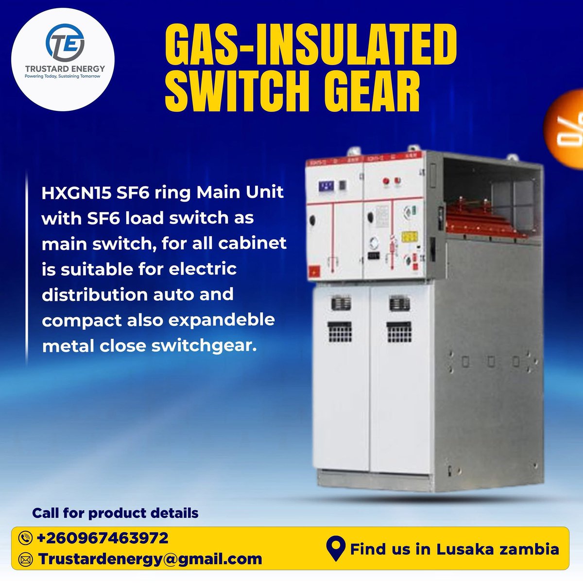 TrustardEC's tweet photo. Trustard Energy is a direct supplier of transformers, switchgear, RMUs, panel boards, circuit breakers &amp; substation equipment across Zambia.

Serious equipment for serious projects.

📍 Lusaka
📞 +260967433972 https://t.co/fu6vBS1tqQ