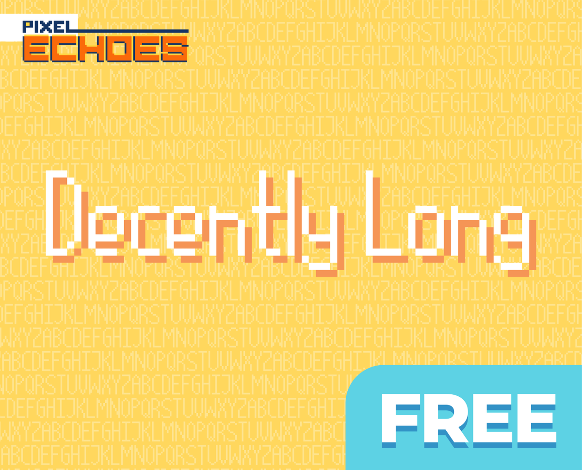 PixelEchoes's tweet image. A Free Font i've uploaded on Itch.  

pixelechoes.itch.io/decently-long-… 

#pixelart #ドット絵 #gamedev