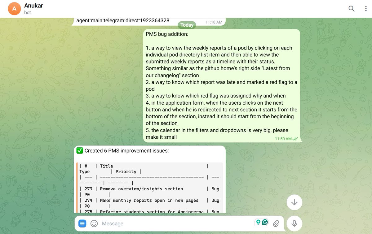 Another day, another 30 minutes saved with the help of <a href="/Anukar2004/">Anukar</a>. Updated 12 issues on <a href="/github/">GitHub</a> while I was testing and reading feedback from the team members