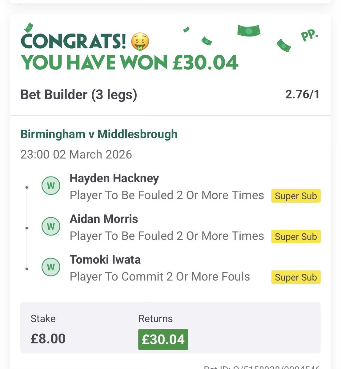 MartinClifton2's tweet photo. @BadManBetting Many thanks Boyo! Would never have found that bet. https://t.co/6yeKNhGazw
