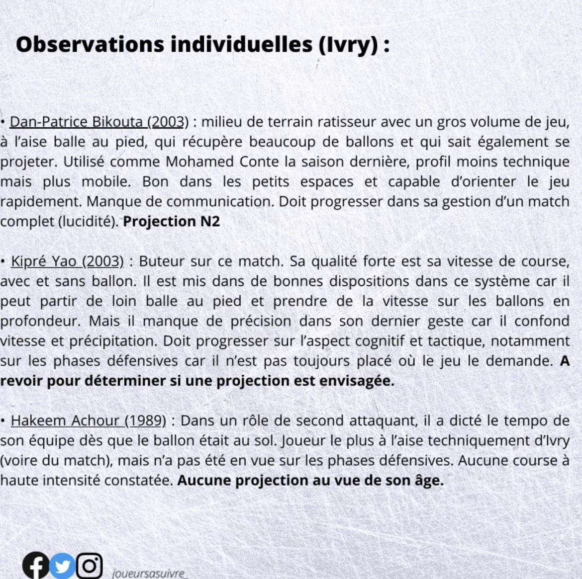 Joueurs à suivre tweet media