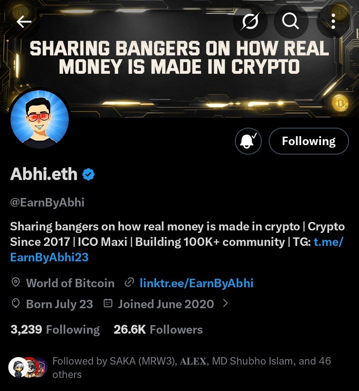 CT There are very few people who have been able to maintain their integrity for a long time.

<a href="/EarnByAbhi/">Abhi.eth</a> is one of them.  he has not been involved in any scam promotions or dubious ICO shills, which is rare in this industry.

The early calls he has given on projects like XAI,