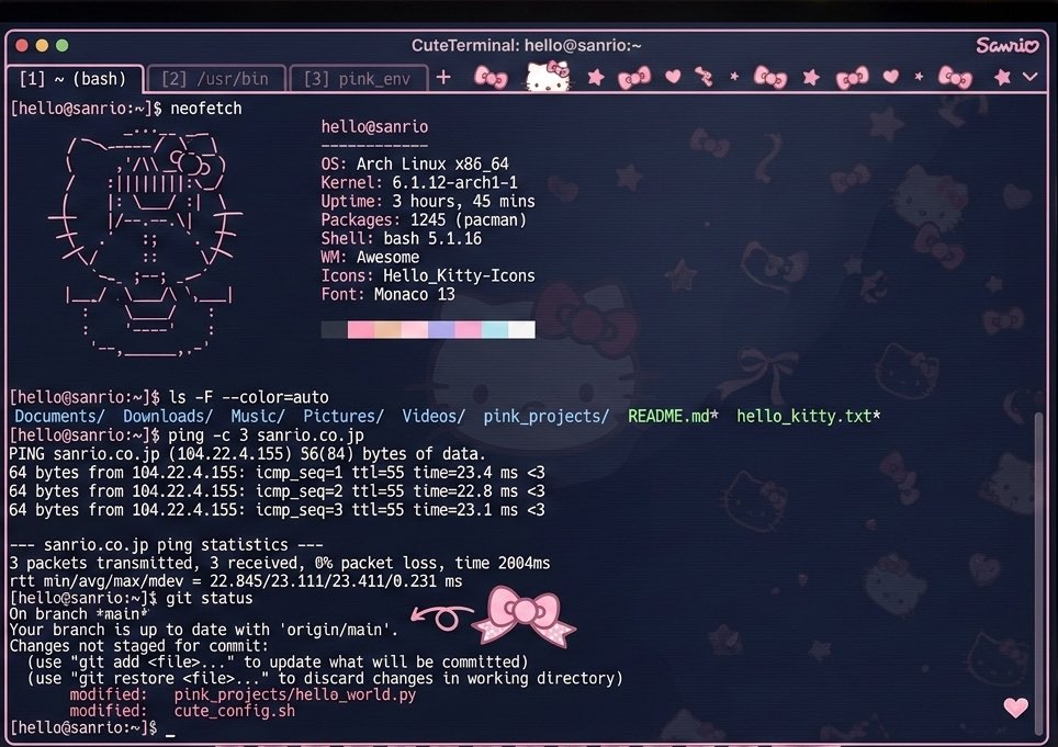 Startup idea: hello kitty terminal