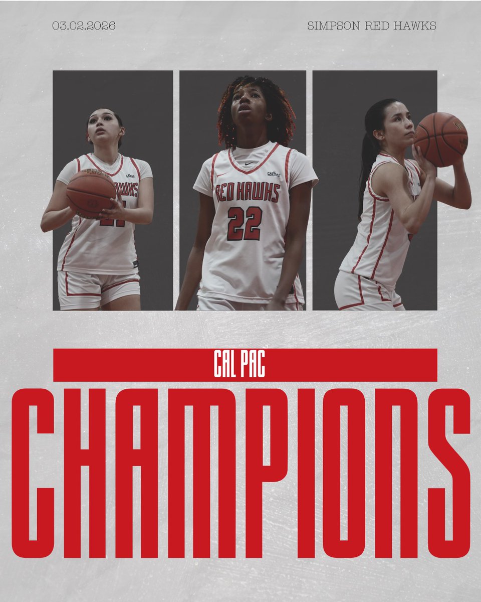 SimpsonRedHawks's tweet photo. 🚨CAL PAC CHAMPIONS 
🏀For the first time in program history, the Simpson Women's Basketball squad won its first ever California Pacific Conference Tournament title tonight https://t.co/2M0s6Oe2qm