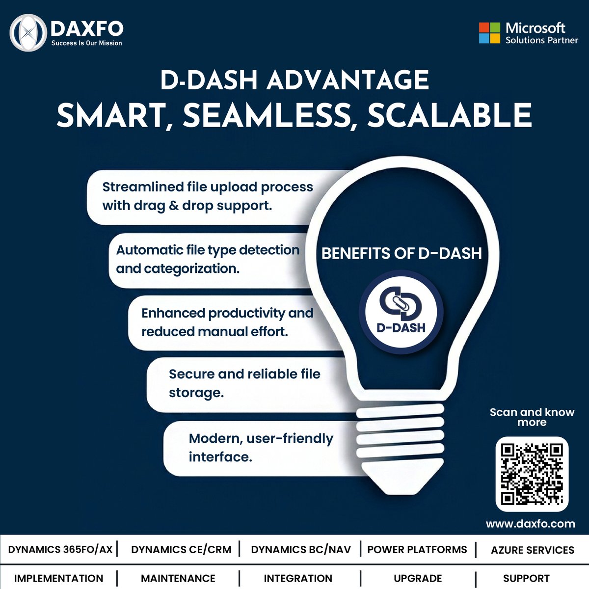 DaxfoTechnology's tweet photo. 🚀 D-DASH: Smart. Seamless. Scalable.Drag &amp; drop uploads. 

Auto file detection. Secure storage. More productivity.

🔗 AppSource: https://t.co/Ni53iwFJXG #Dynamics365 #Automation https://t.co/w87bdaJcsr