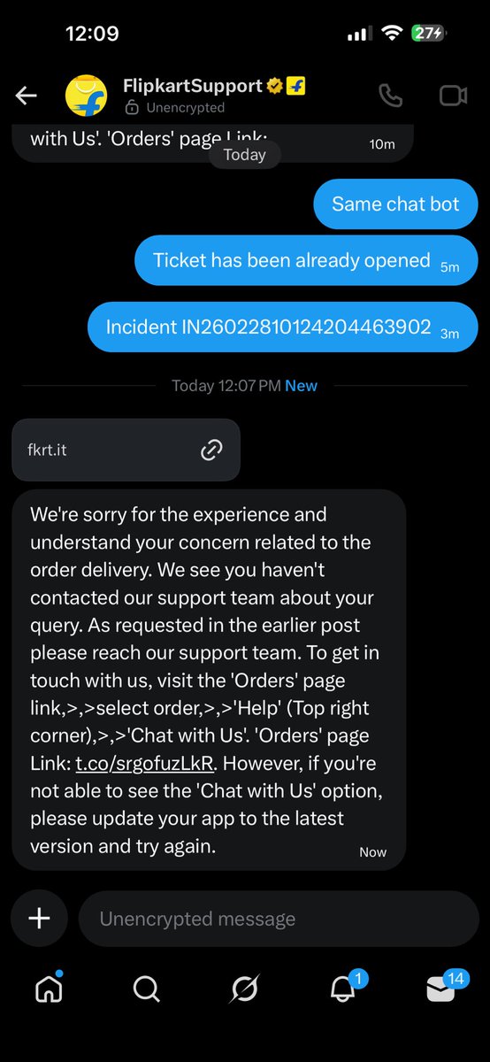 MugeshV1's tweet photo. Why are you doing like this without reaching chat how can I open a escalation ticket I tried reaching chat but I could able to reach only till chat bot and not the customer support team https://t.co/mCvtybUmaE