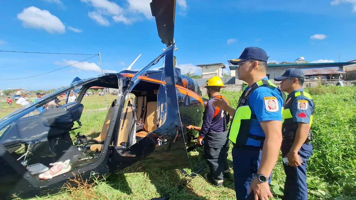 CCTVAsiaPacific's tweet image. Two people were killed while three were injured, including one in critical condition, after a civilian helicopter crashed Tuesday morning in Pililla, Rizal, the #Philippines. Local authorities are conducting an investigation into the cause of the accident. #aircraftaccident

By