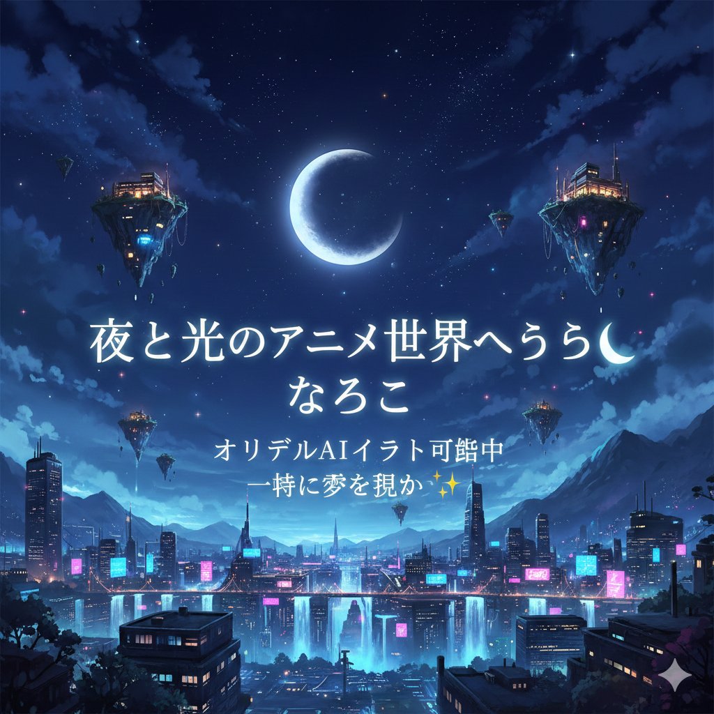 夜と光のアニメ世界へようこそ🌙  
オリジナルAIイラスト投稿中  
一緒に夢を見よう✨