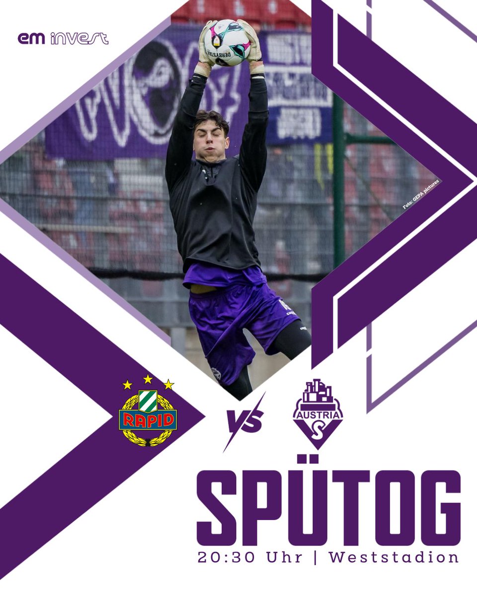 AustriaSalzburg's tweet photo. Austrianer, Vienna waits for you!
⚽️ 18. Runde #LigaZwa 
🆚 SK Rapid Wien II
🏟️ Weststadion
⏰ Anpfiff 20:30
📺 LAOLA1 https://t.co/XyewUkQNh2