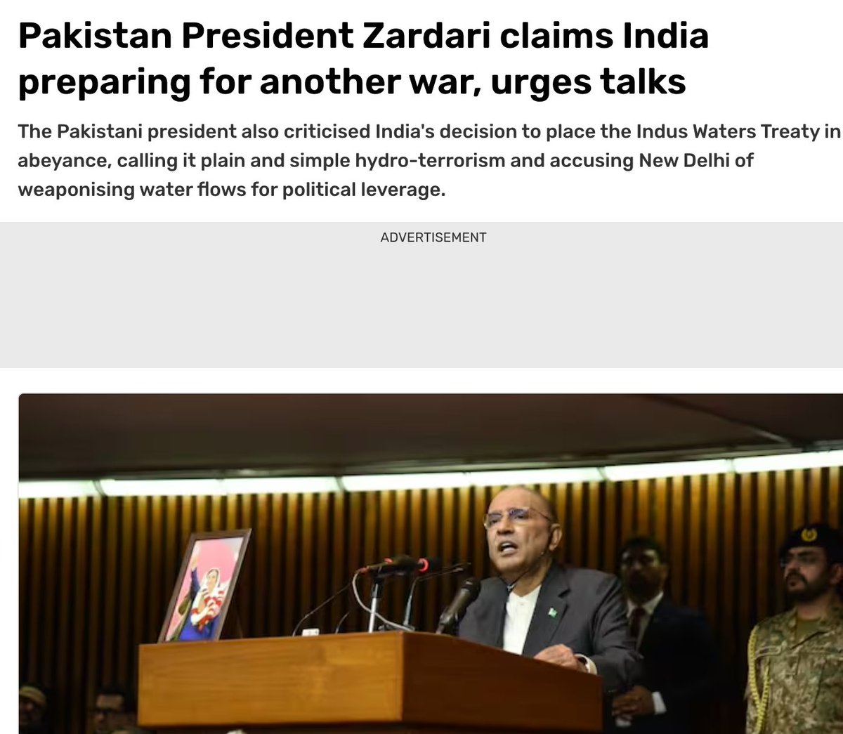 MyVadodara's tweet image. Pakistan President Zardari fears attack, says 'India preparing for war'!

#indiaVsPakistan