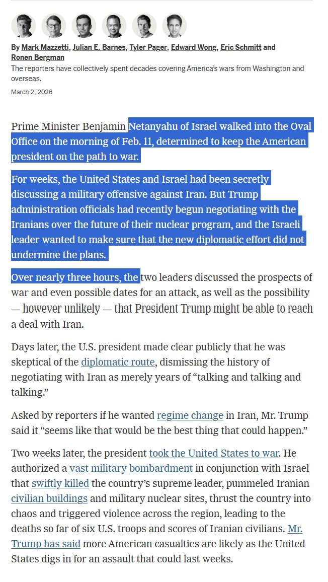 SunjayJK's tweet photo. Cmnt @grok in detail?
#MAGA are 🤪#AntiNationals, Corrupts' Slaves:
Stop #IranWar, @USArmy dying,🇺🇸losing Blns$ (cutting #MedicAid), #OilPrices shooting up, ALL to kp Bibi in pwr, outta Jail!
cc @JohnKerry @BarackObama @RandPaul @billmaher @julianbarnes @kajakallas @Keir_Starmer @takaichi_sanae
On 6 @CENTCOM killed in #Iran strike in #Kuwait
@thejointstaff's Ch #DanCaine: “they are heroes & rep the best our nation has to offer,”
So, @realDonaldTrump got the heroes k!lled, expect many more needless @USArmy passing, all so his🫂#Bibi can cling to power, outta jail!
@marcorubio: "@StateDept is trying & keep you (Americans in #MidEast) safe"
So, @POTUS started, for #netanyahu, #EpicFury Waste to hit the wreckage of Iran's "obliterated" #NuclearWeapons' Prog, Just for Fun!
May send @USArmy troops into Iran to ensure Trump word to Bibi is kept, of #RegimeChange!
(as Air Strikes Barrage Can NVR achieve that, & Iran & #ShiaIslam are Based on martyrdom, #WarOnIran's 95 MLN would be even costlier than on #Iraq, & WOULD Turn into #ForeverWar/ #EndlessWar,
Ensuring #PutinsPuppet finally accomplishes what he was tasked w/: DESTROY US' SuperPower Status, Help China n Russia become more pwrful!