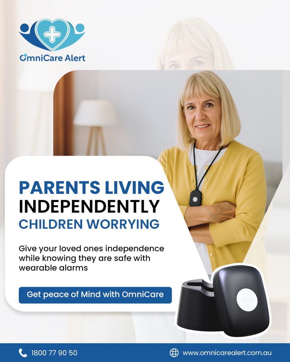 OmniCareAlert's tweet photo. Give your parents the freedom to live independently while keeping them safe with wearable emergency alarms and two-way communication.

#OmnicareAlert #SeniorSafety #IndependentLiving #FallDetection #HomeSafety #EmergencyAlert https://t.co/hDOEUYPHzB