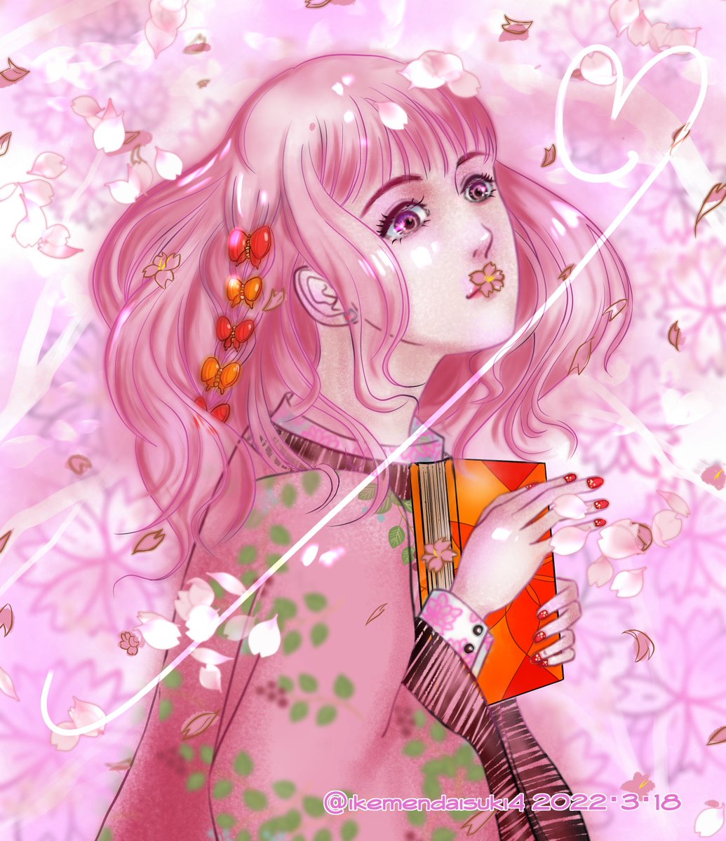 今日は #ひな祭りの日 🌸なので 女のコのイラストです✨️ (過去絵