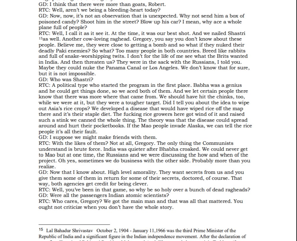 CIA behind killing of Dr Bhabha and PM Lal Bahadur Shastri

The book Conversations with the Crow shows CIA official Robert Crowley admitted to orchestrating the deaths of Homi Bhabha and Lal Bahadur Shastri to thwart Indias nuclear program

Some Indians still want to be US slaves