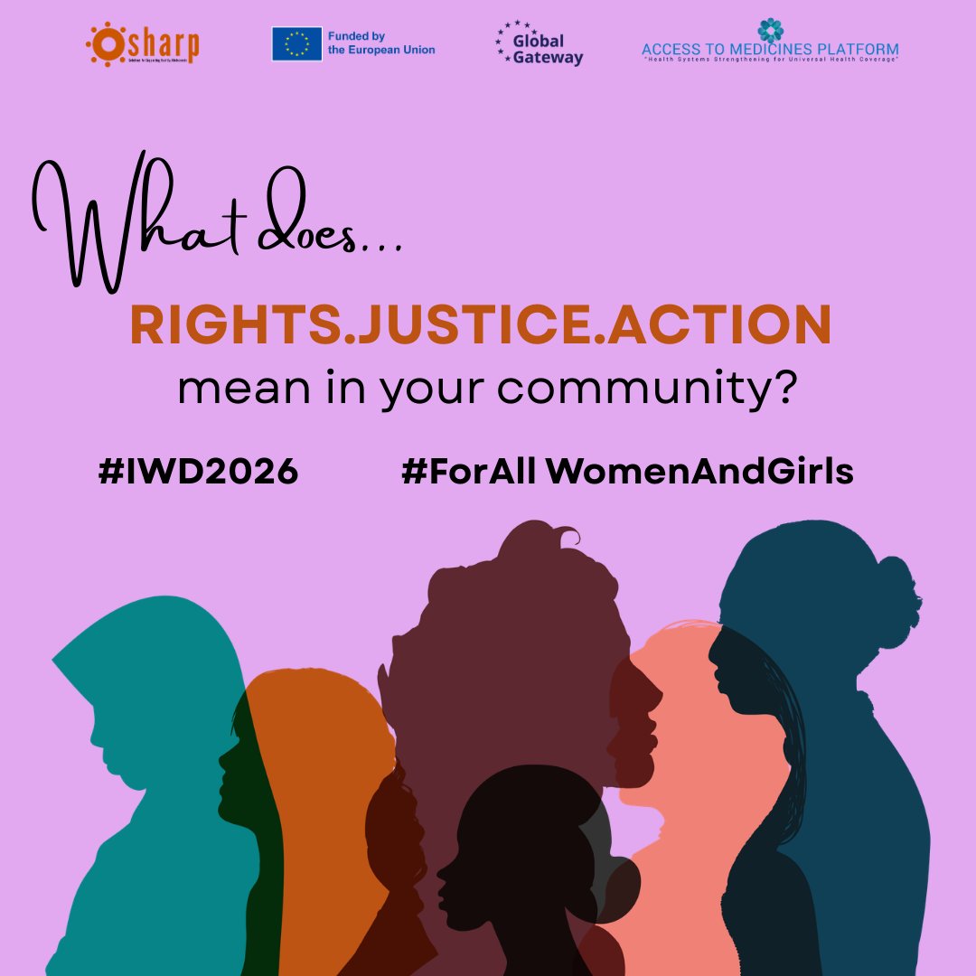 ProjectSHARP's tweet image. Rights. Justice. Action. — What does this mean to YOU?
This #InternationalWomensDay  2026, we are not just celebrating, we amplify, we act!
Under the theme “Give to Gain”, we are reminded that when we invest in women’s and girls' #rights, #Health , #Leadership , and #Dignity ,