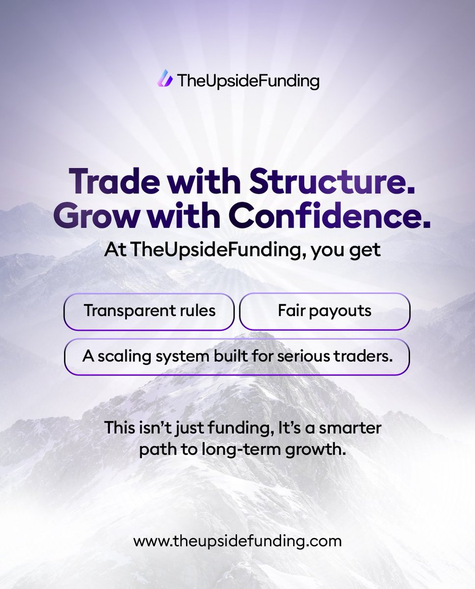 upsidefunding's tweet photo. Structure your trades.
Scale your growth.
With TheUpsideFunding, it’s more than capital, it’s a smarter way forward.
#TheUpsideFunding #TradeSmart #FundedGrowth #SeriousTraders https://t.co/aiOI8FLGg8