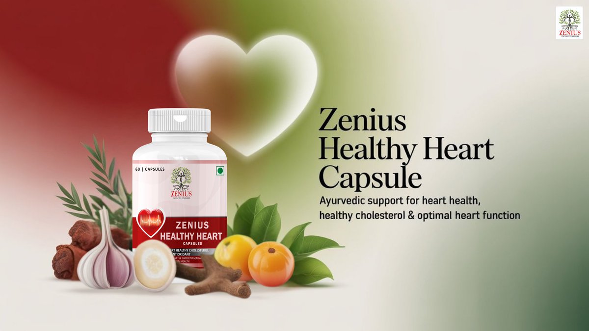 ZeniusIn's tweet photo. Your heart works 24/7 — are you taking care of it? ❤️

Don’t ignore early signs like fatigue, breathlessness &amp; high BP. Support your heart naturally with Zenius Healthy Heart Capsule and make prevention a priority.

Healthy heart. Healthy life. 💚

#HeartHealth #Ayurveda https://t.co/WARj3eDDr1