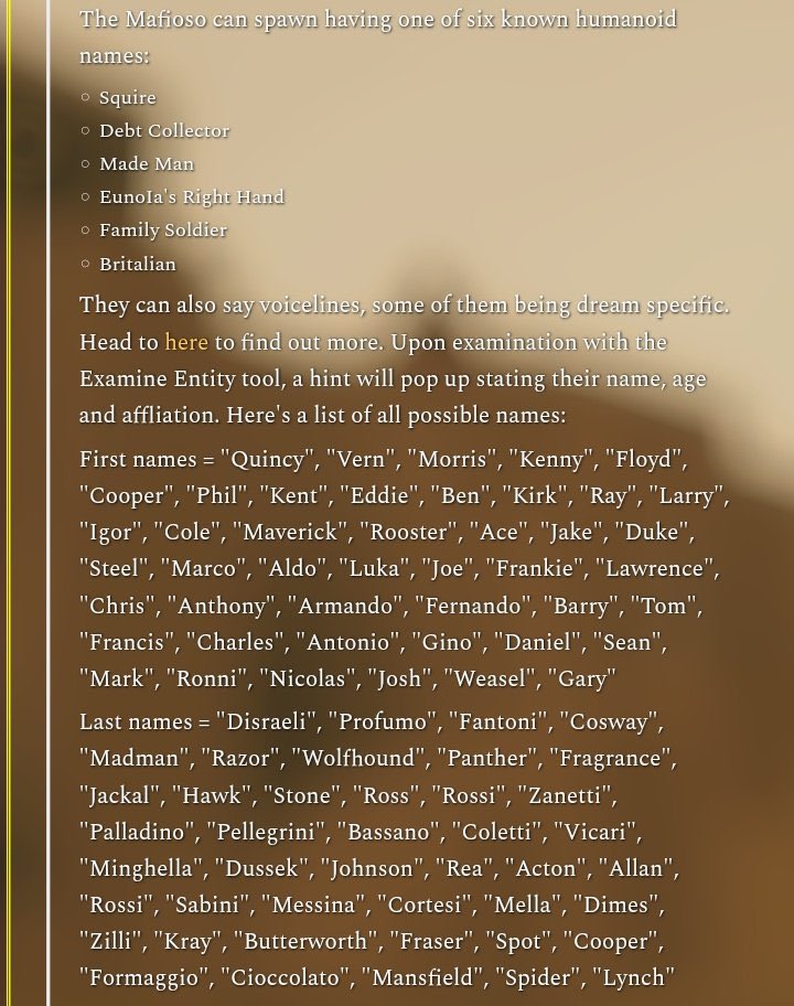 looking at the preset generated names for the FS mafia and u can legitmately have a guy called Kirk Disraeli
