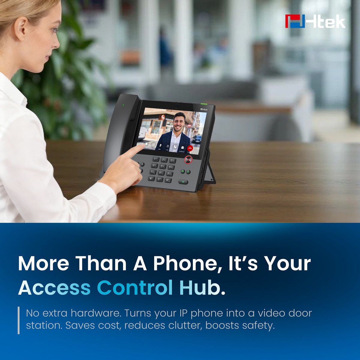 Htek2005's tweet photo. Tidy up your desk with @Htek2005 UCV(Pro) IP Phones! Unify calls, meetings, door access &amp; intercoms in one device. 
Enhanced security &amp; HD video/audio. 
Native interoperability with #2N, #TélécomBehnke, @Dnaketechnology. 
Learn more: https://t.co/2Yb7TzY6C1
#Htek #IPPhone https://t.co/V0siBW1dpW